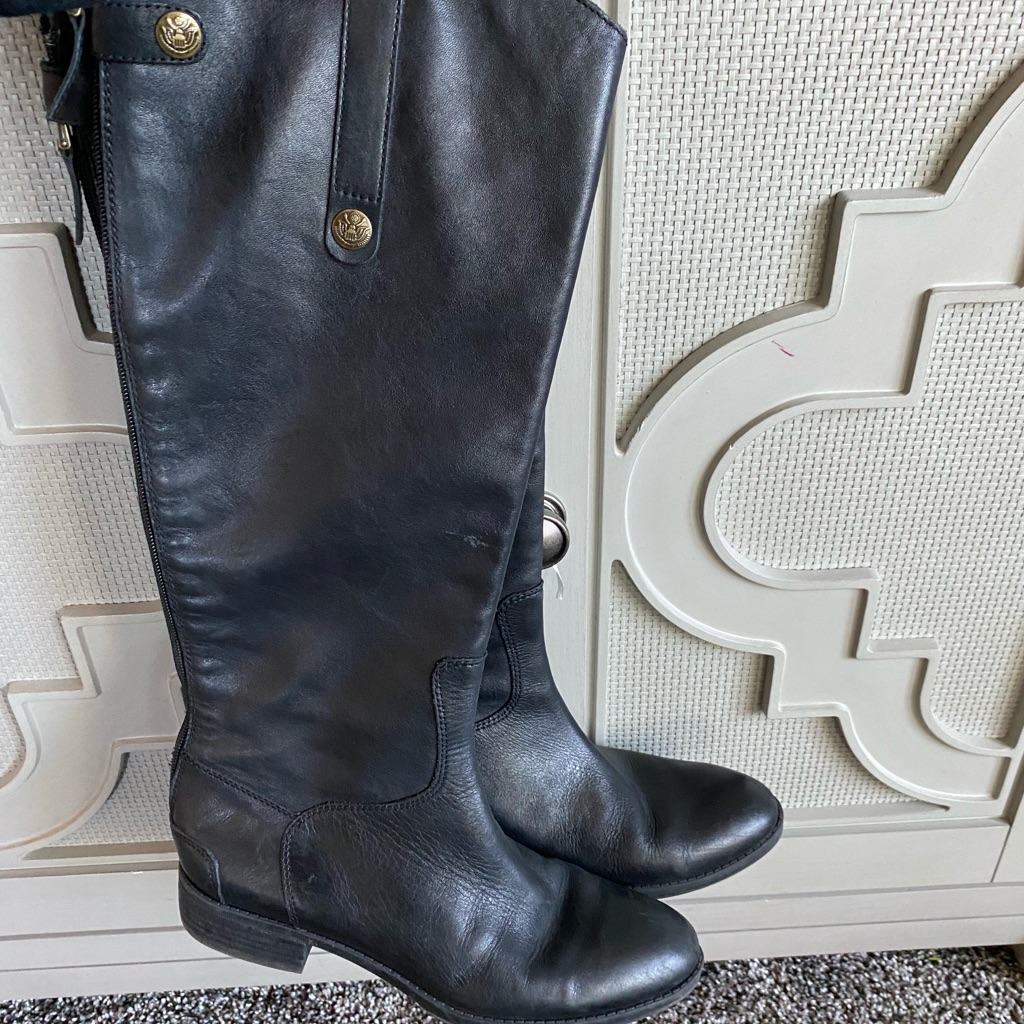 Sam Edelman Black Boots Size 7 Leather Black